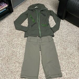 lululemon athletica Olive Green Athletic Shorts Set